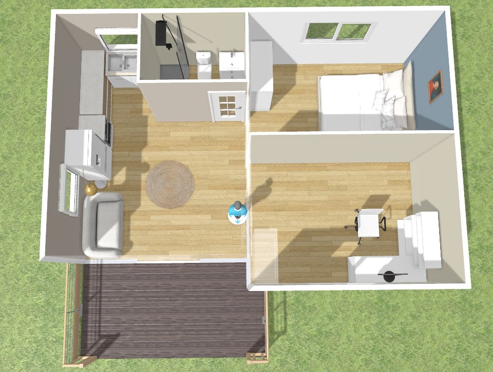 View of the ESCAPE house kit from above